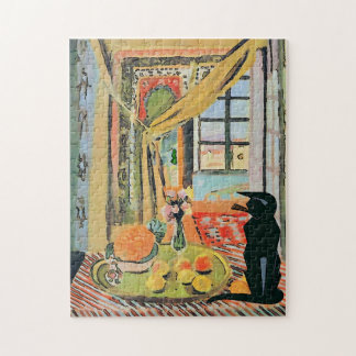 Black Cat with Pineapple Jigsaw Puzzle