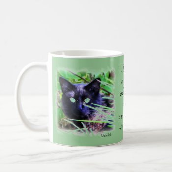 Black Cat With Striking Green Eyes Coffee Mug by dbvisualarts at Zazzle