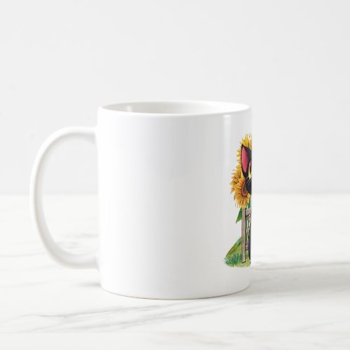 Black Cat With SunFlowers Gifts For Kitten Lovers Coffee Mug