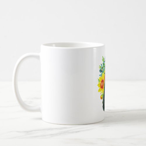 Black Cat With SunFlowers Gifts For Kitten Lovers Coffee Mug