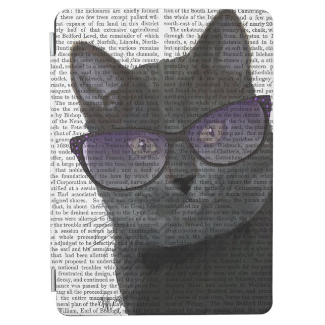 Black Cat with Sunglasses 2 iPad Air Cover (Front)