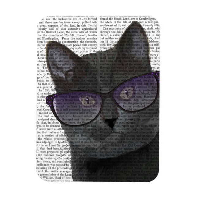 Black Cat with Sunglasses 2 Magnet (Vertical)