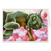 Black Cat with Valentine Hearts (Front Horizontal)