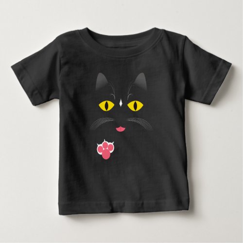 Black cat with white marks baby T_Shirt