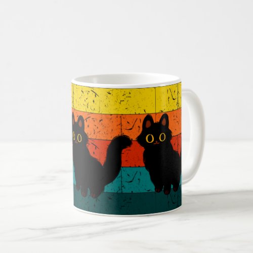Black Cat With Yellow Bright Eyes Cat Lover Coffee Mug