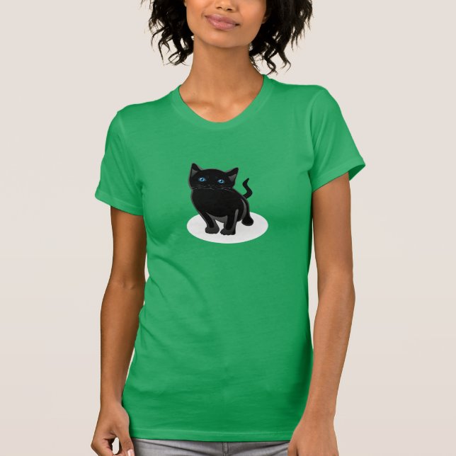 Black Cat Womens T-Shirt (Front)