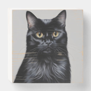 Black Cat Wooden Box Sign