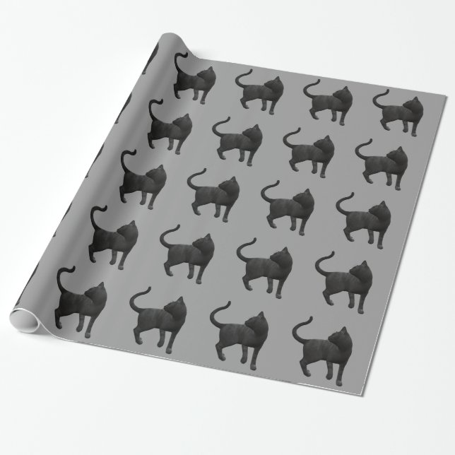 Black Cat Wrapping Paper (Unrolled)