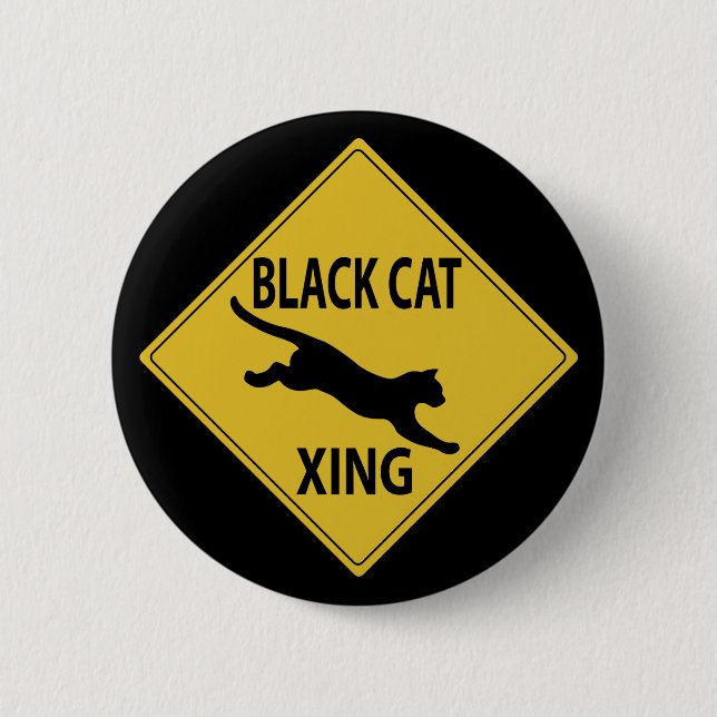 Black Cat Xing Button (Front)