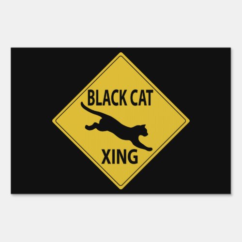 Black Cat Xing Sign