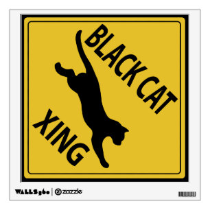 Black Cat Xing Wall Decal