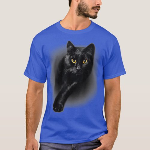 Black Cat Yellow Eyes  Cats Tee Shirt Gifts
