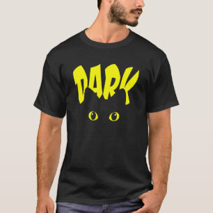 Black Cat Yellow Eyes Dark Cute Simple Cat T-Shirt