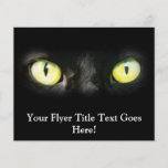 Black Cat, Yellow Green Eyes, Sleek and Spooky Flyer