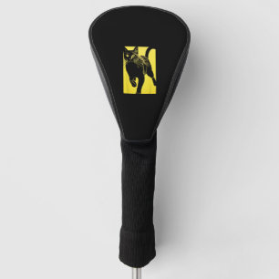 Black Cat Yellow Print Golf Head Cover