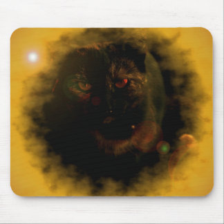 black cat yellow sunburst mouse pad