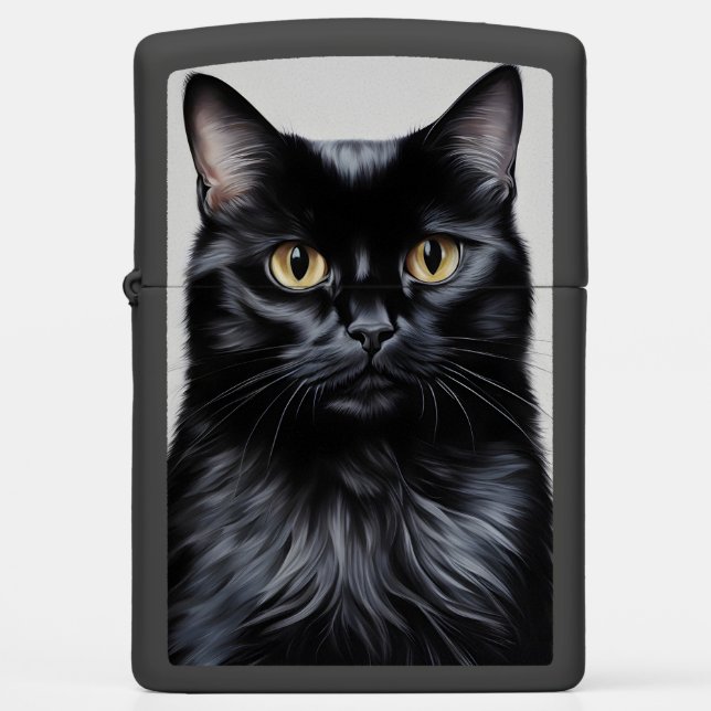 Black Cat Zippo Lighter (Front)