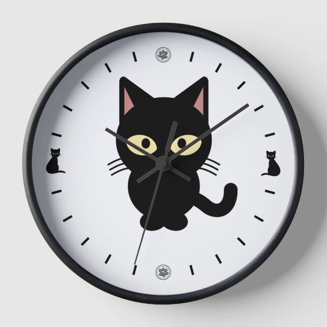 Black Cats Analog Wall Clock (Front)