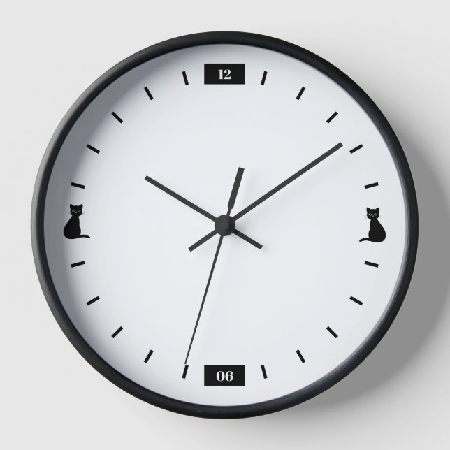Black Cats Analog Wall Clock (Front)
