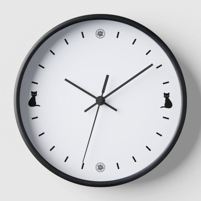 Black Cats Analog Wall Clock (Front)
