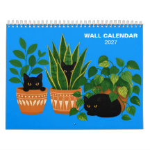 Black Cats and Houseplants 2027 Wall