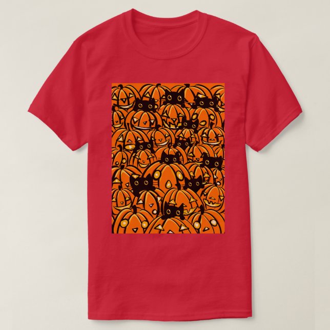Black Cats and O Lanterns T-Shirt (Design Front)
