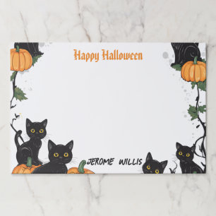 Black cats and Pumpkin Happy Halloween Paper Pad