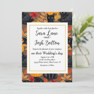 Black cats and pumpkins 2 invitation