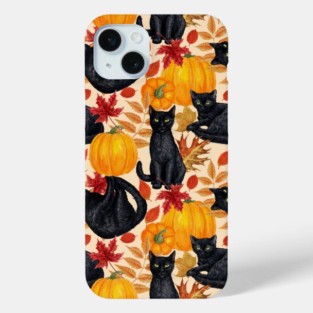 Black cats and pumpkins  Case-Mate iPhone case (Back)