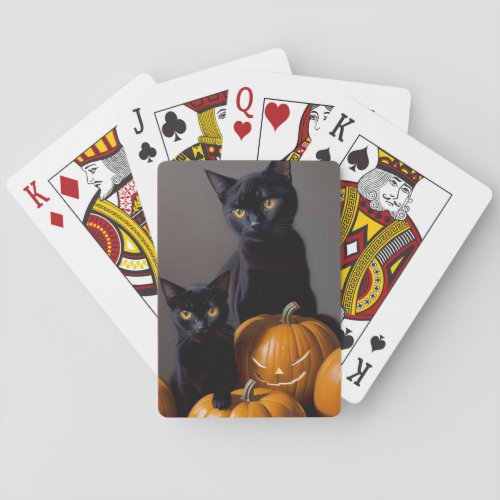 Black Cats and Pumpkins Poker Cards