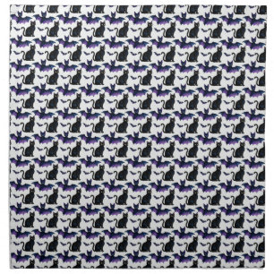 Black Cats and Purple Bats Cloth Napkin