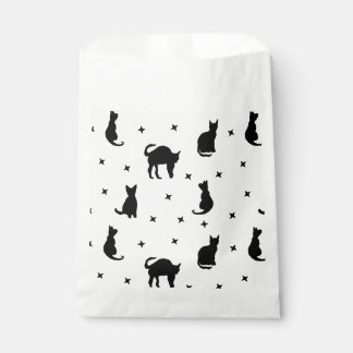 Black cats and Stars Halloween Favor Bag