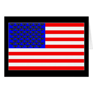 Black Cats And Stripes Flag Cards