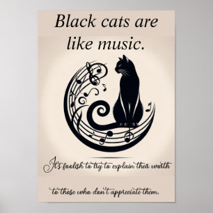 Black cats are like music poster