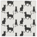 Black Cats/Cat/kitten silhouette on zazzle png wht Fabric