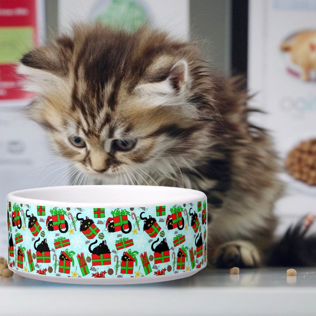 Black Cats Christmas Presents Pattern Bowl (Creator Uploaded)