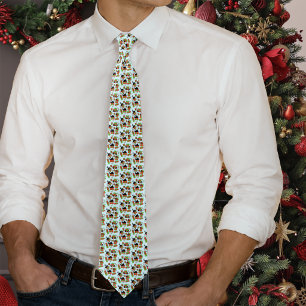Black Cats Christmas Presents Pattern Neck Tie