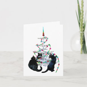Black Cats Christmas Tree Card