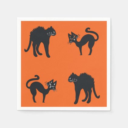 Black Cats Cocktail Paper Napkins Halloween