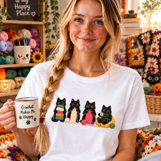 Black Cats crocheters Shirt, Cat Lover Knitter  Tri-Blend Shirt