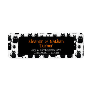 Black Cats Custom Halloween Label