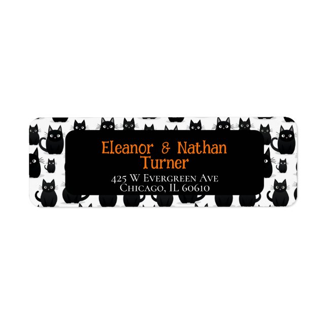 Black Cats Custom Halloween Label (Front)