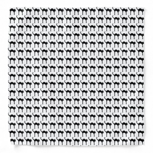 Black Cats cute pattern Bandana (Front)