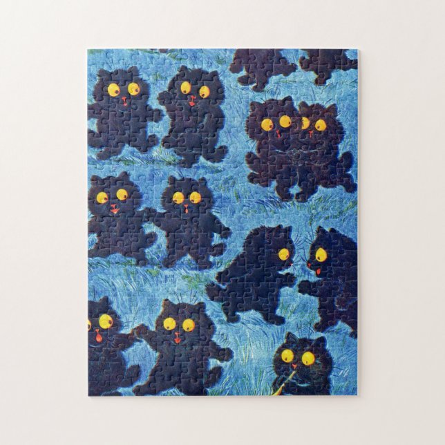 Black Cats Dancing in Moonlight, Louis Wain Jigsaw Puzzle (Vertical)