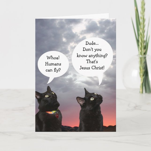 Black Cats Easter Card (Front)