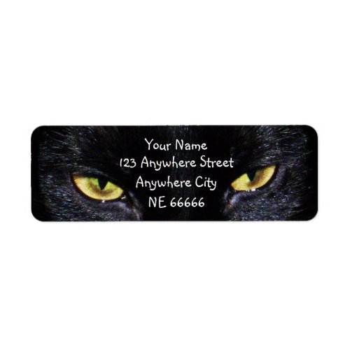 Black Cat's Eyes Return Address Labels