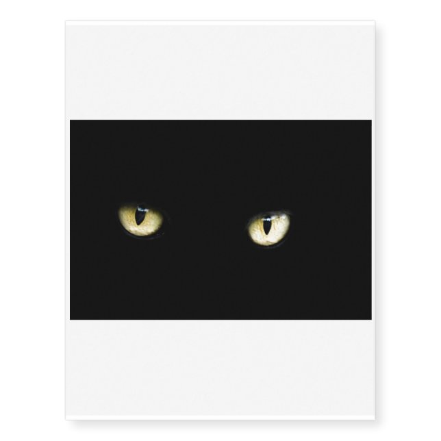 Black Cat's Eyes Temporary Tattoos (Front)