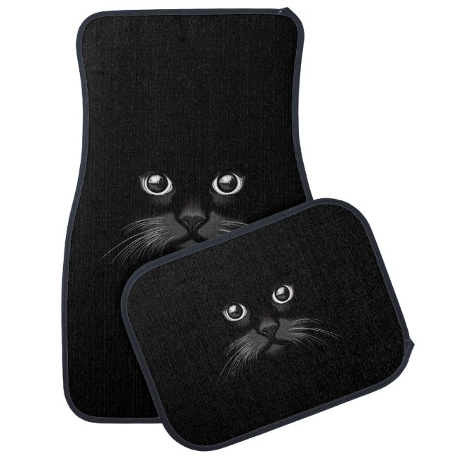 Black Cat's Eyes Watching You Car Mats (Set)