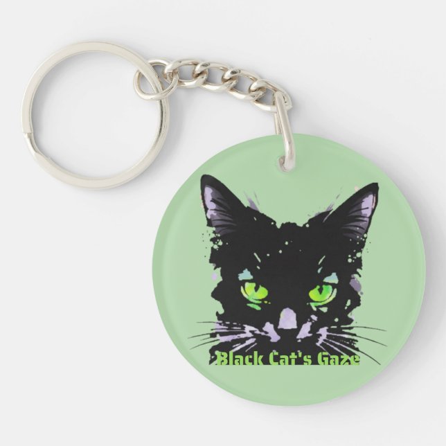 Black Cat's Gaze Keychain (Front)
