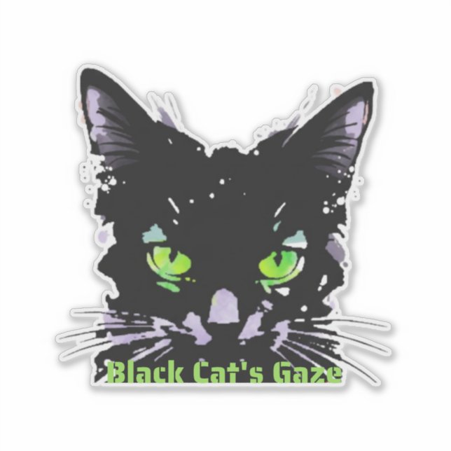 Black Cat's Gaze Sticker (Front)